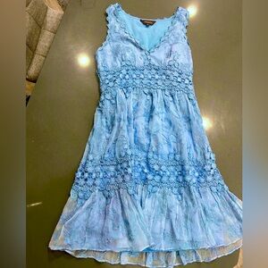 Anthropologie (Rana Gill) "Veronica" Lace Midi Dress - Sky Blue - Size XS